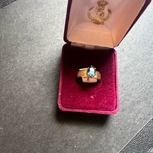 Elegant Blue Stone Gold Ring premier designs vintage